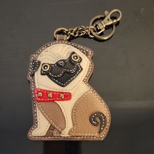 Chala Pug Key & Card Holder - Brown and Red